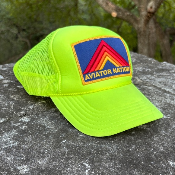 Aviator Nation Neon Yellow Trucker Hat - Picture 1 of 7
